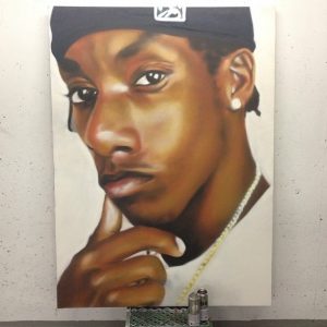 Big L portrait by Def3 - Spraypaint on Canvas